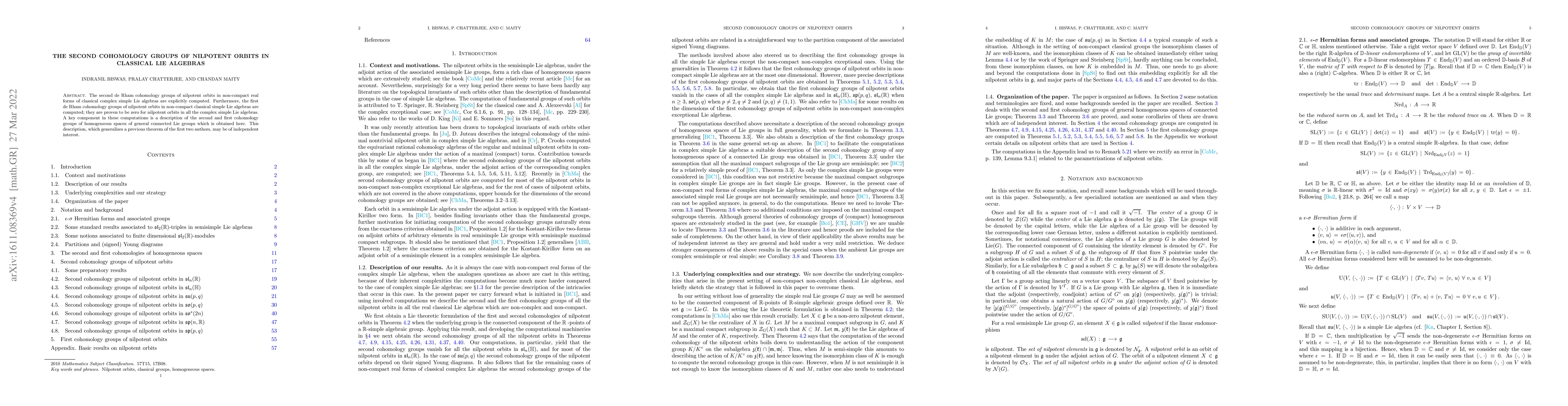 Thumbnail for The second cohomology groups of nilpotent orbits in classical Lie
  algebras