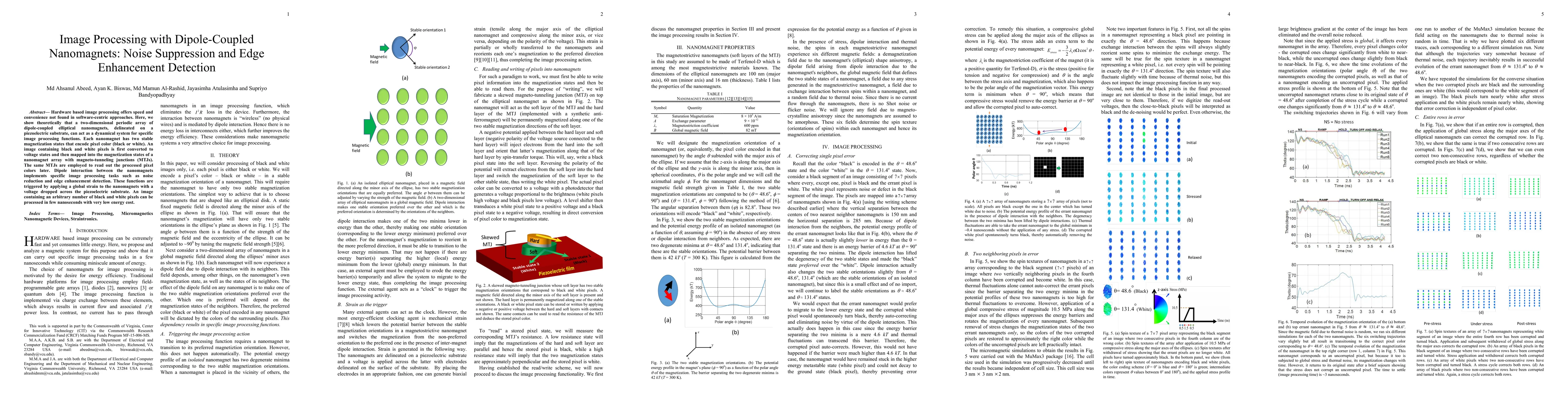 Thumbnail for Image Processing with Dipole-Coupled Nanomagnets: Noise Suppression and
  Edge Enhancement Detection