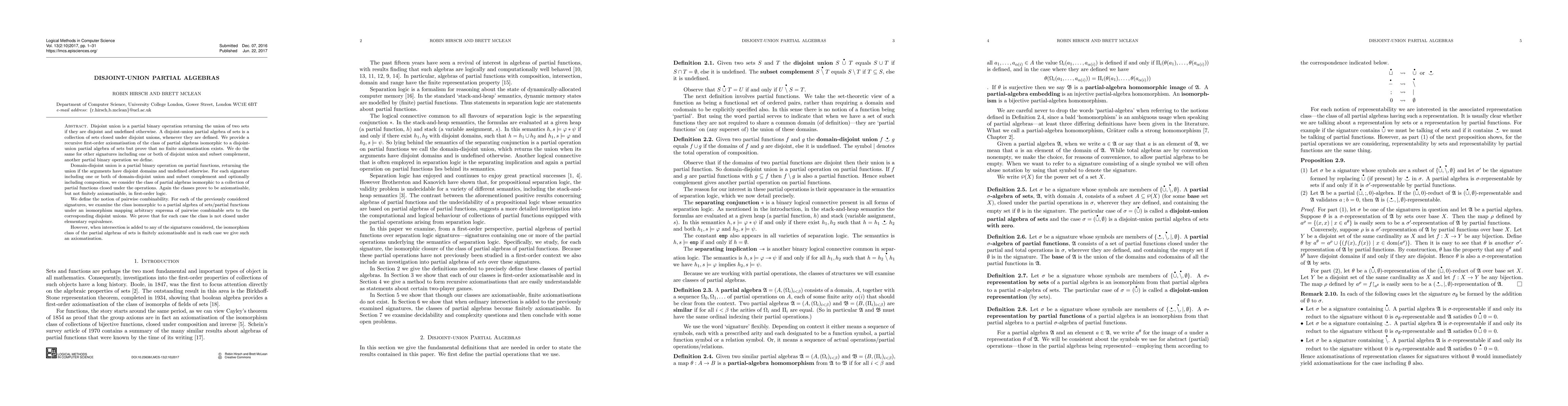Thumbnail for Disjoint-union partial algebras