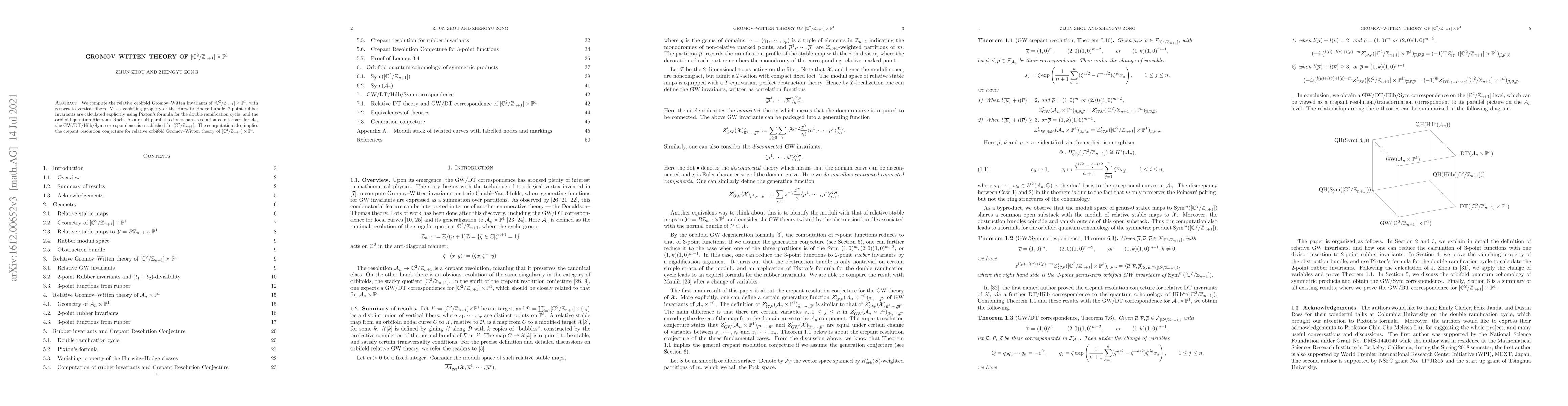 Thumbnail for Gromov--Witten theory of $[\mathbb{C}^2/\mathbb{Z}_{n+1}]\times
  \mathbb{P}^1$