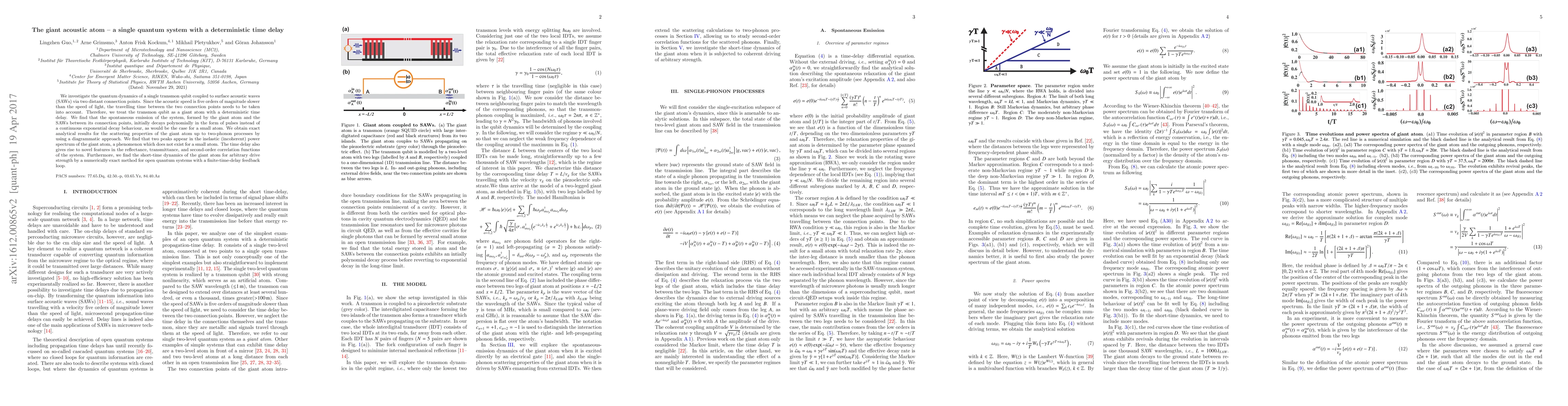 Thumbnail for The giant acoustic atom -- a single quantum system with a deterministic
  time delay