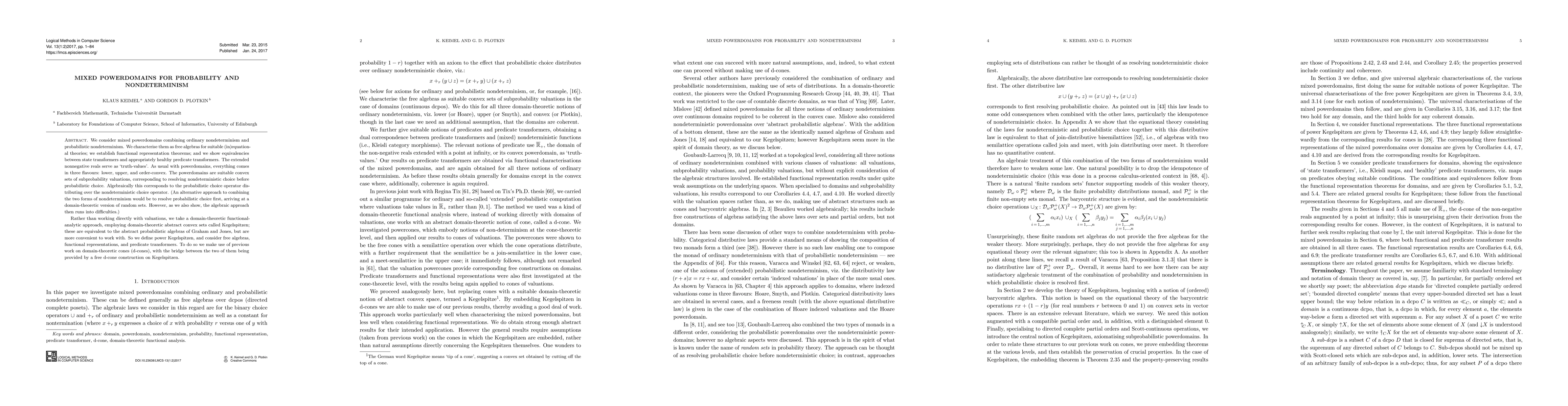 Thumbnail for Mixed powerdomains for probability and nondeterminism