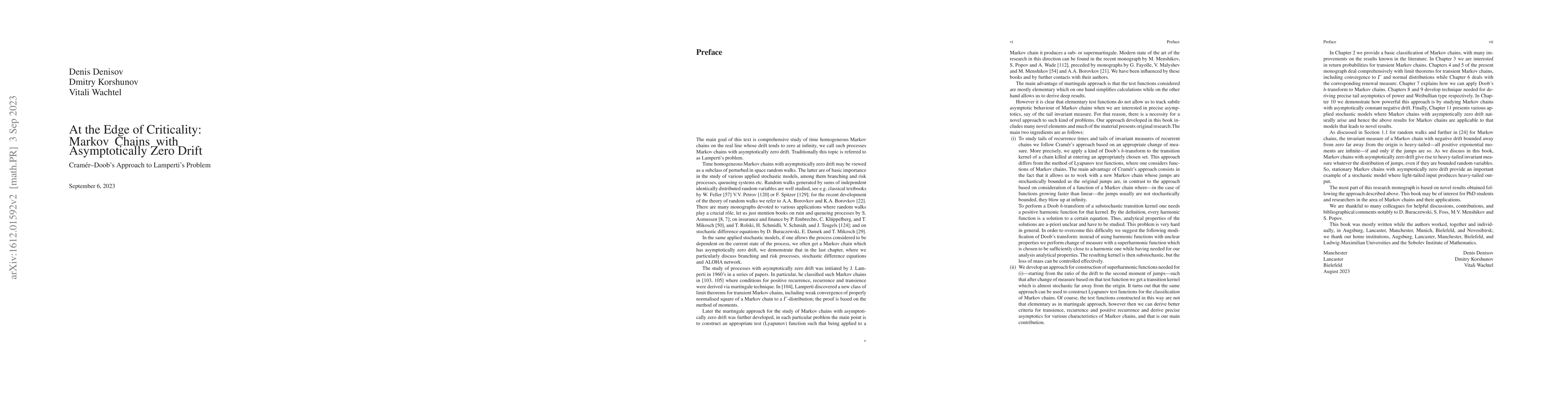 Thumbnail for At the Edge of Criticality: Markov Chains with Asymptotically Zero Drift