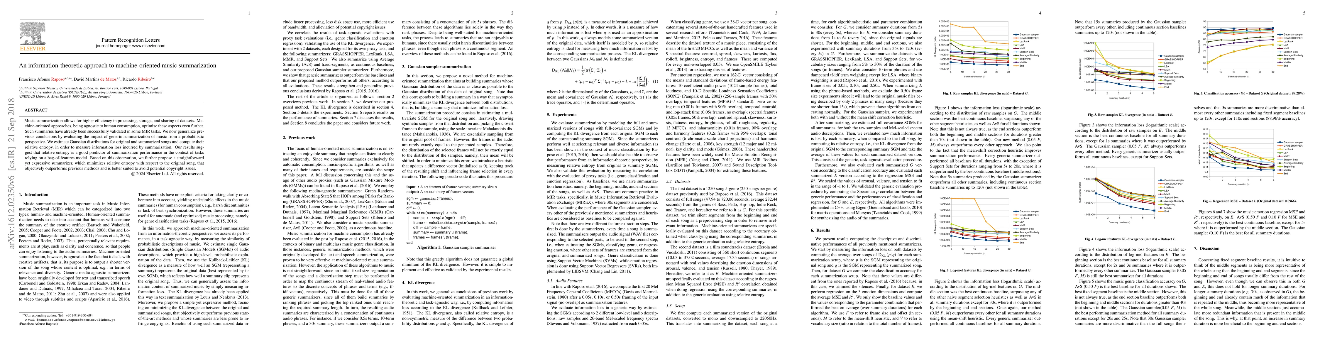 Thumbnail for An Information-theoretic Approach to Machine-oriented Music
  Summarization