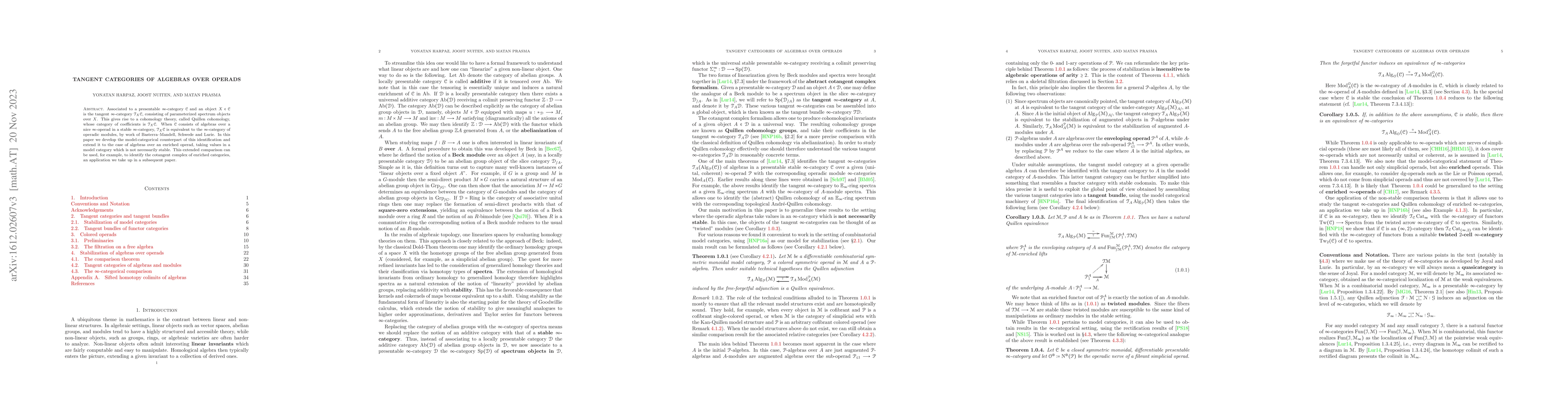 Thumbnail for Tangent categories of algebras over operads