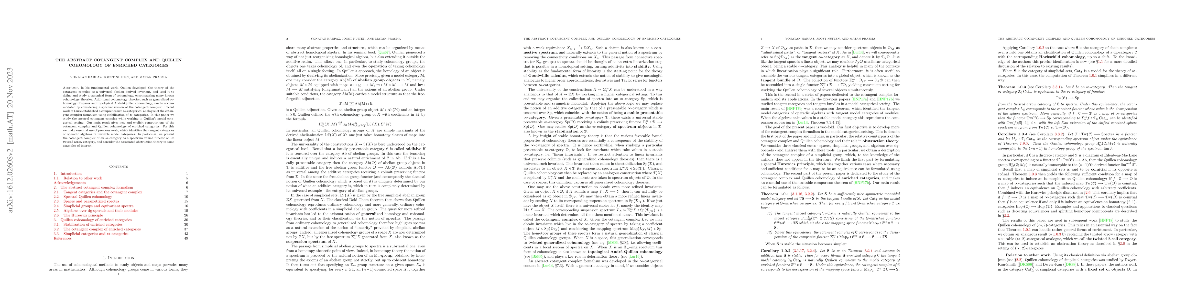 Thumbnail for The abstract cotangent complex and Quillen cohomology of enriched
  categories