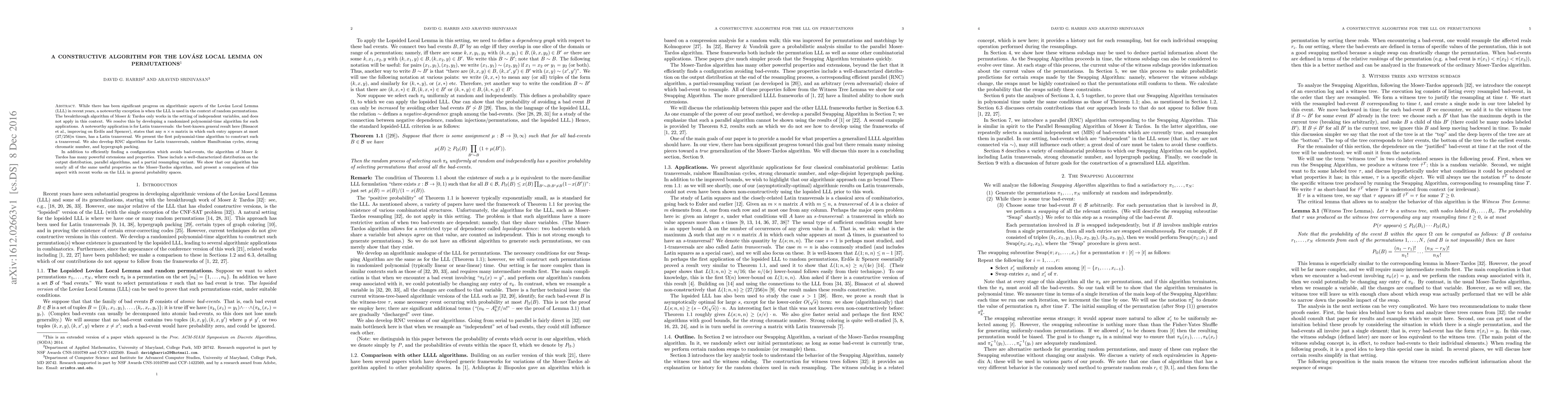 Thumbnail for A constructive algorithm for the LLL on permutations