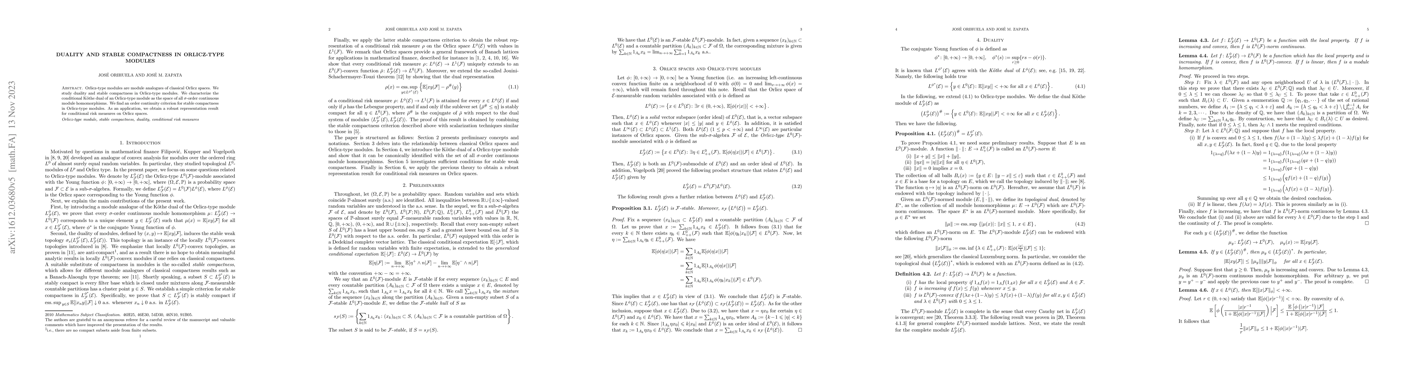 Thumbnail for Duality and stable compactness in Orlicz-type modules