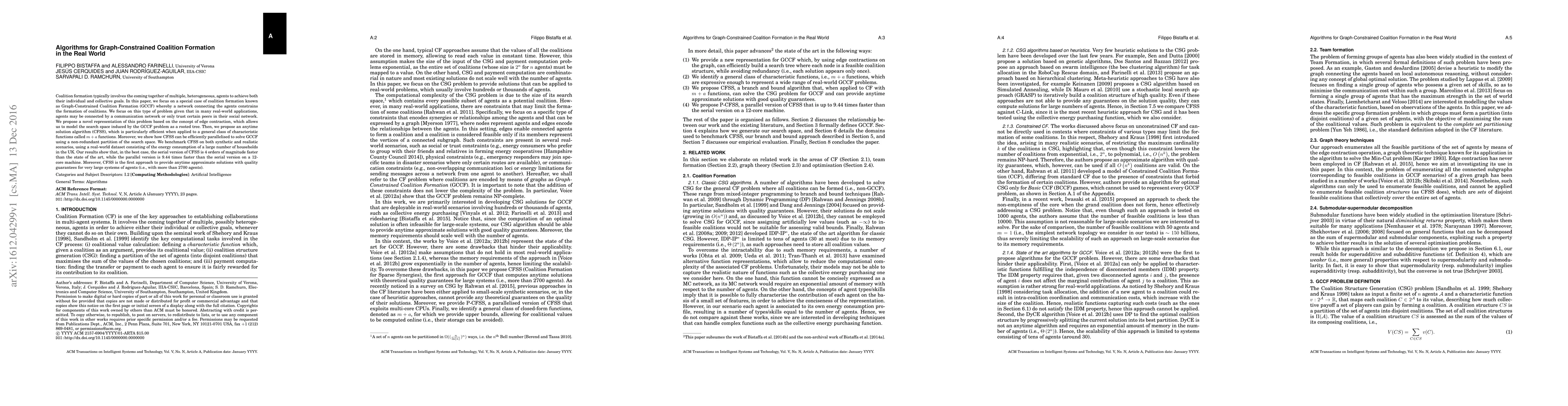 Thumbnail for Algorithms for Graph-Constrained Coalition Formation in the Real World