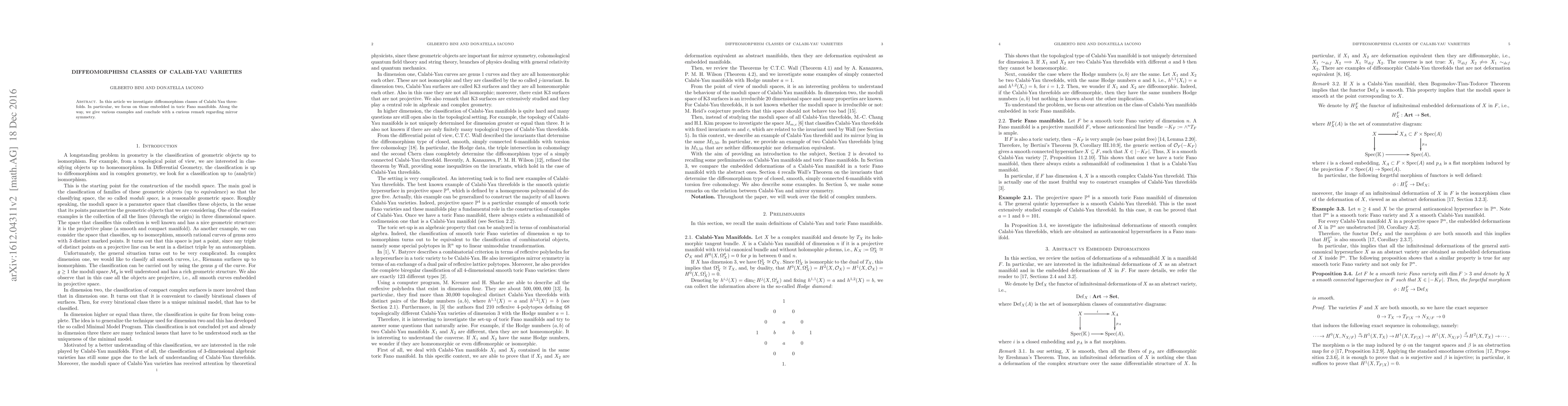 Thumbnail for Diffeomorphism classes of Calabi-Yau varieties