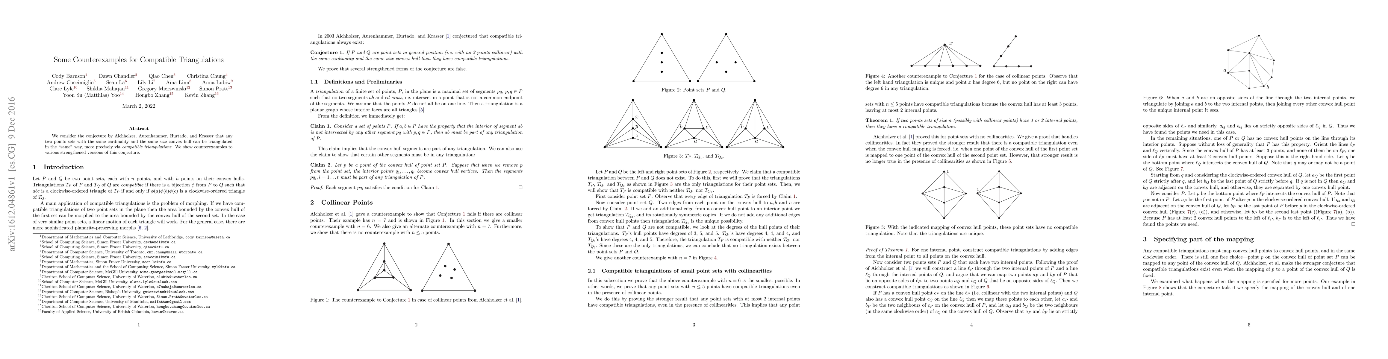 Thumbnail for Some Counterexamples for Compatible Triangulations