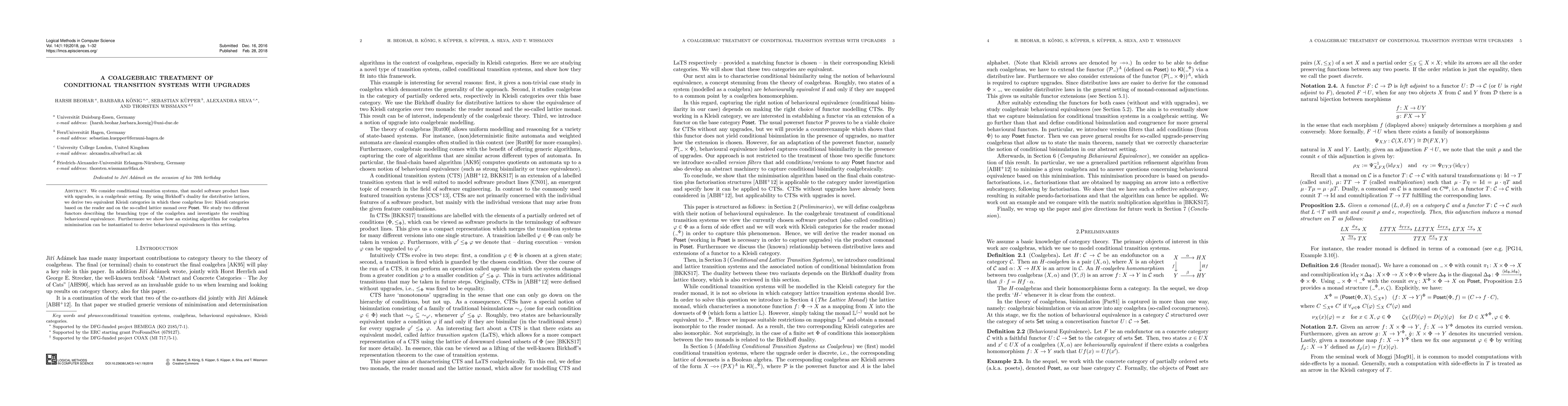 Thumbnail for A coalgebraic treatment of conditional transition systems with upgrades
