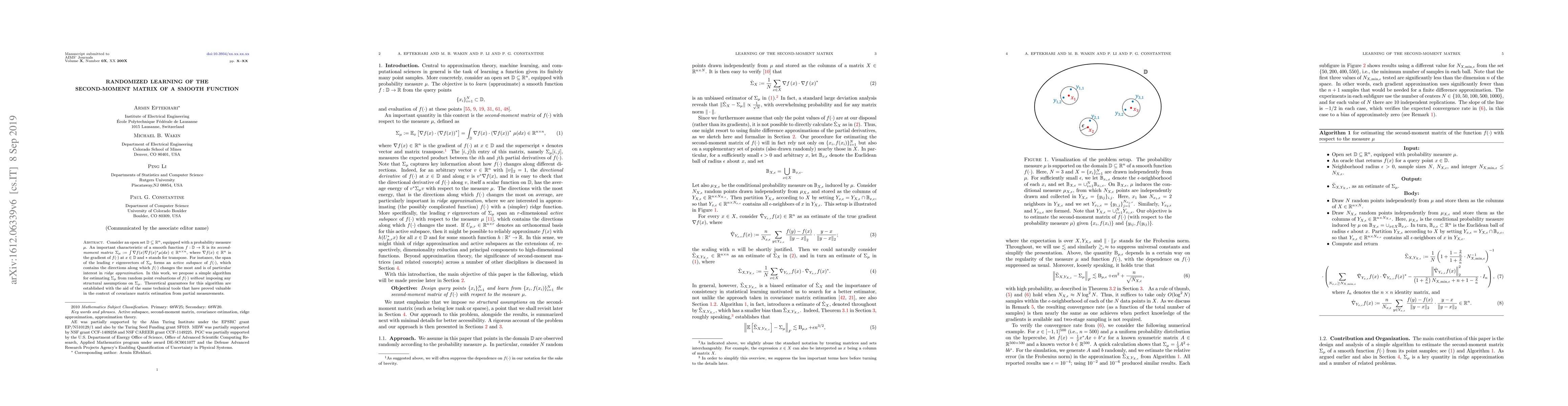 Thumbnail for Randomized Learning of the Second-Moment Matrix of a Smooth Function