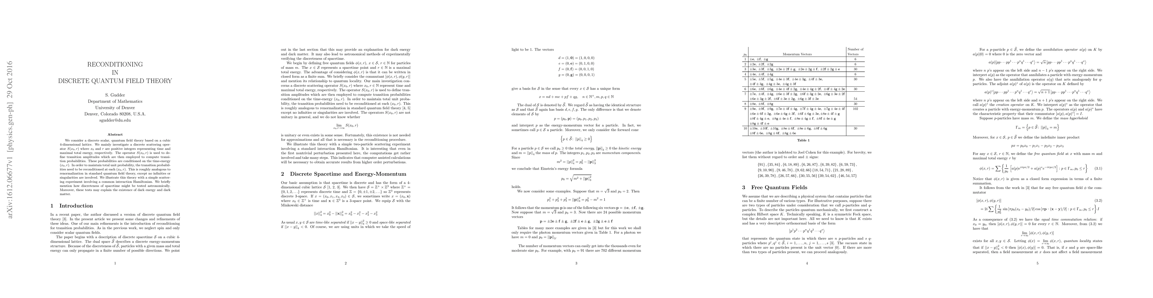 Thumbnail for Reconditioning in Discrete Quantum Field Theory