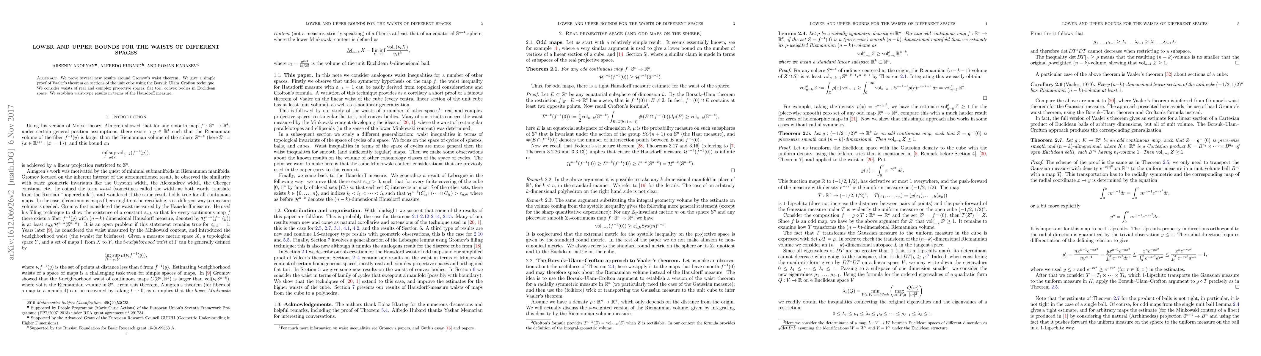 Thumbnail for Lower and upper bounds for the waists of different spaces
