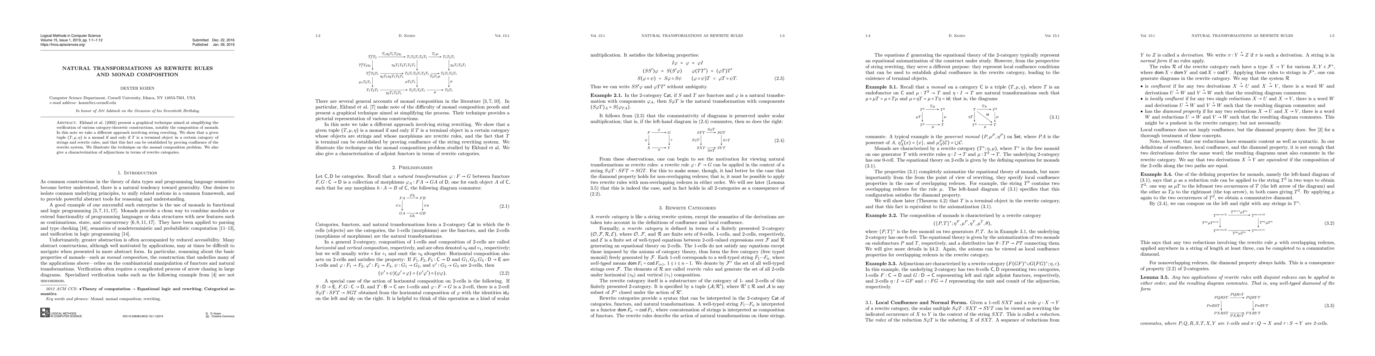 Thumbnail for Natural Transformations as Rewrite Rules and Monad Composition