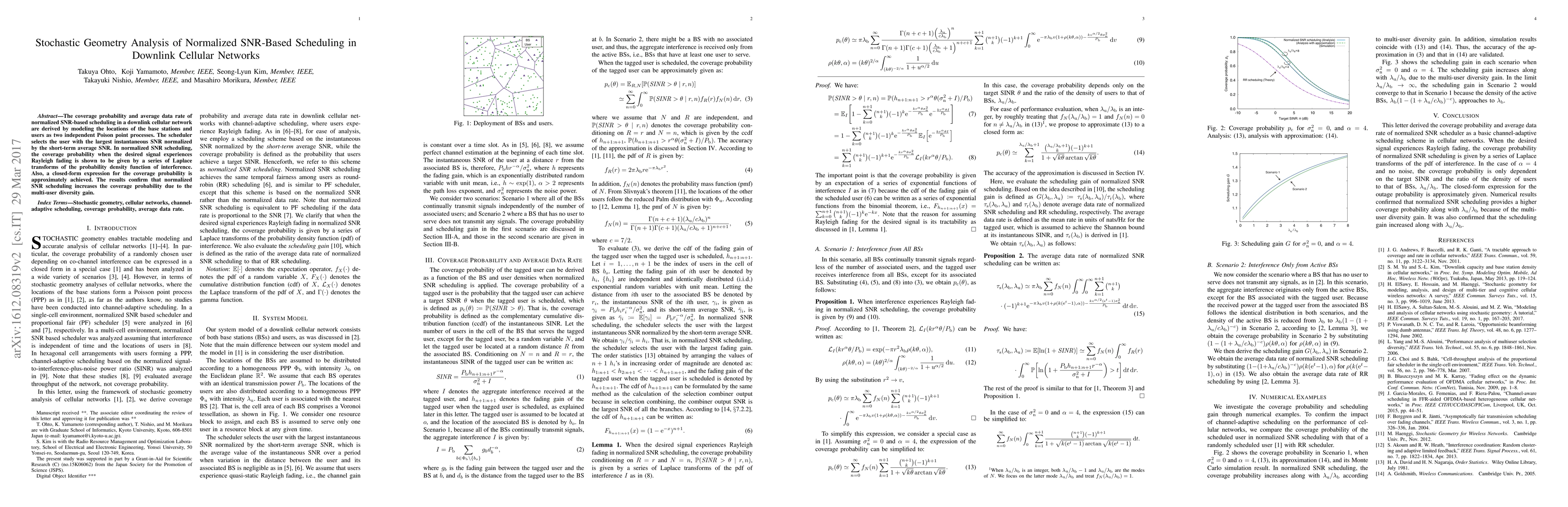 Thumbnail for Stochastic Geometry Analysis of Normalized SNR-Based Scheduling in
  Downlink Cellular Networks