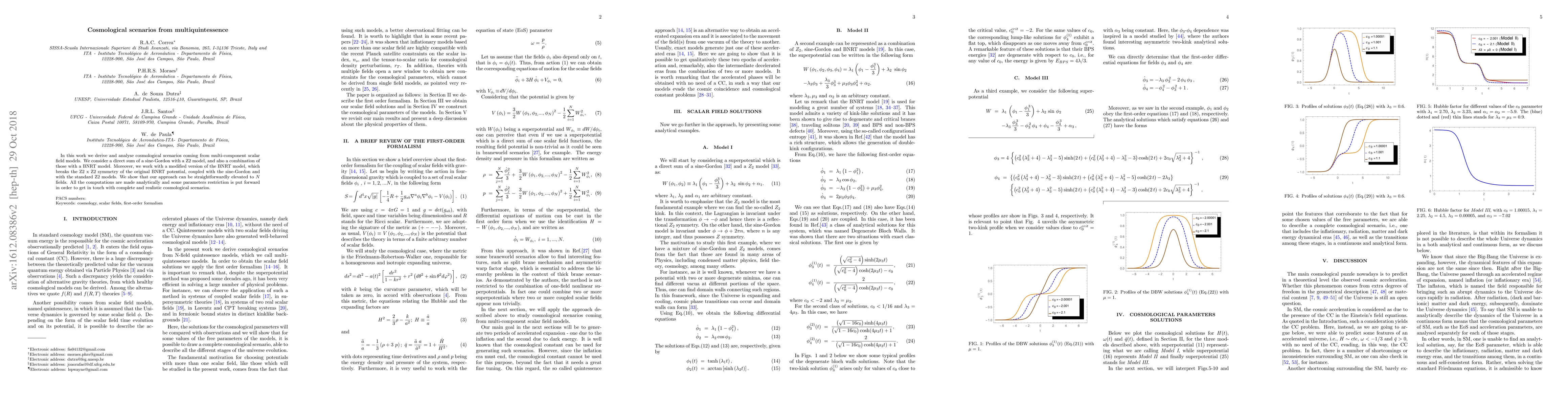 Thumbnail for Cosmological scenarios from multiquintessence