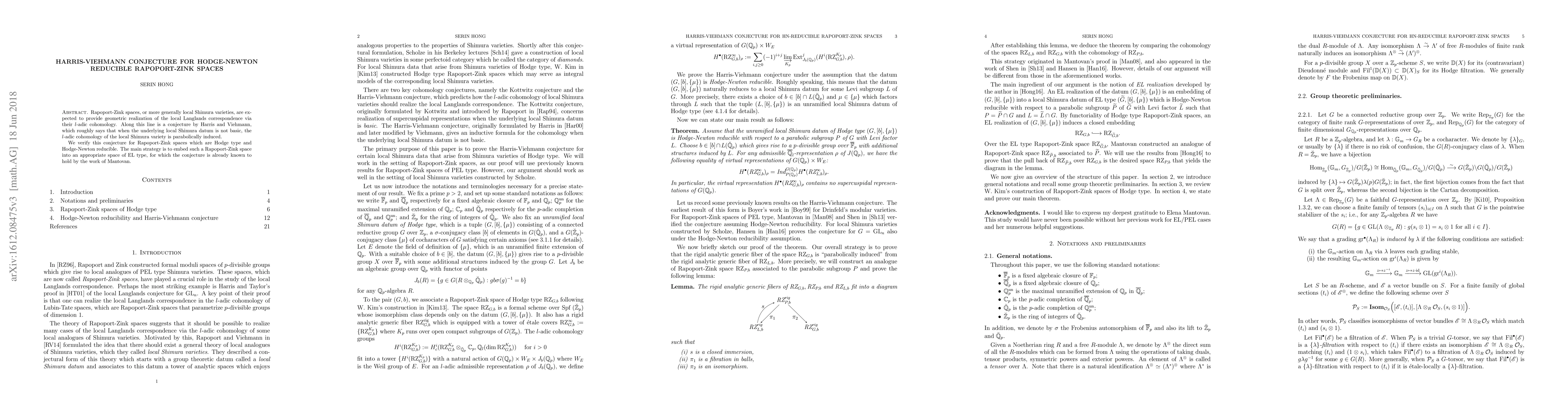 Thumbnail for Harris-Viehmann conjecture for Hodge-Newton reducible Rapoport-Zink
  spaces