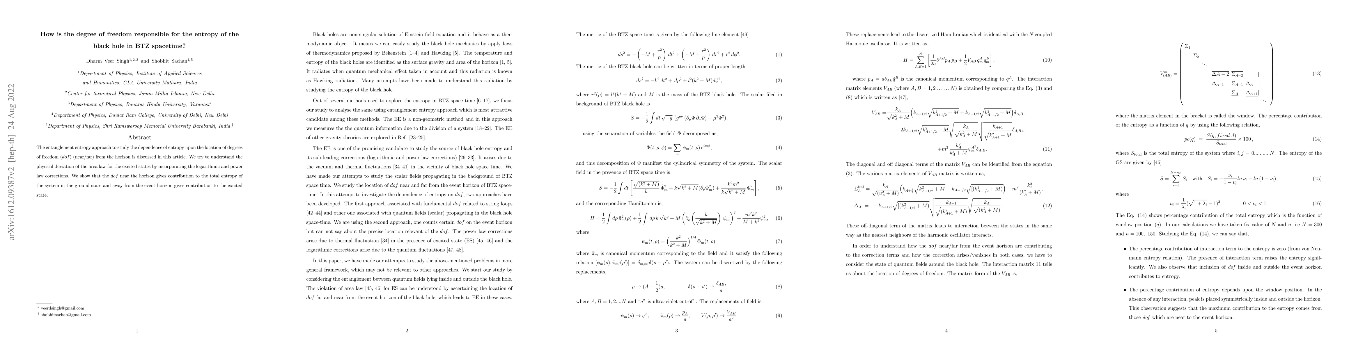 Thumbnail for How are the degrees of freedom responsible for entropy in BTZ spacetime?