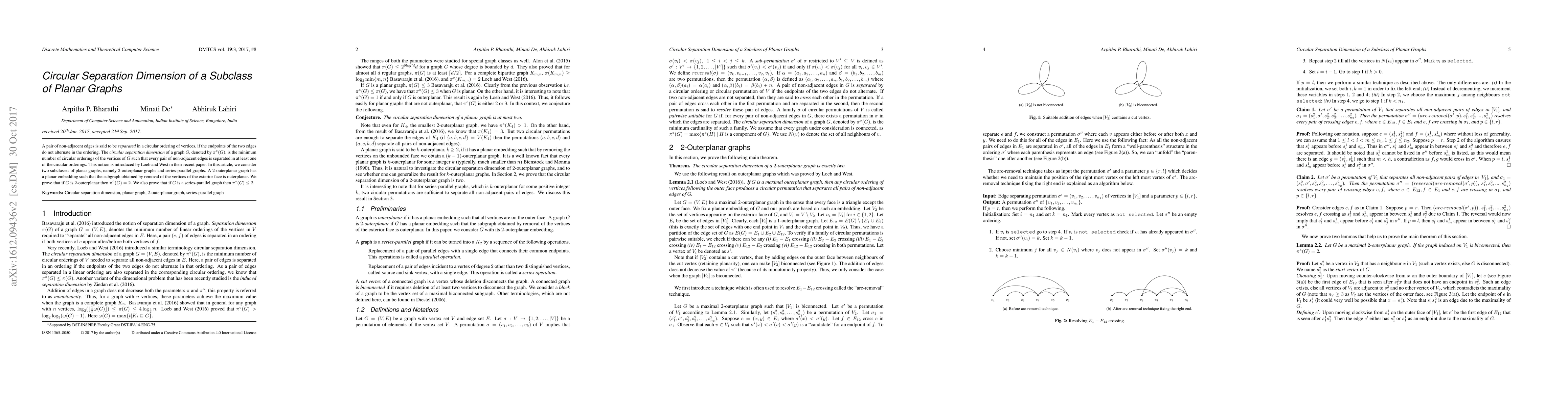 Thumbnail for Circular Separation Dimension of a Subclass of Planar Graphs
