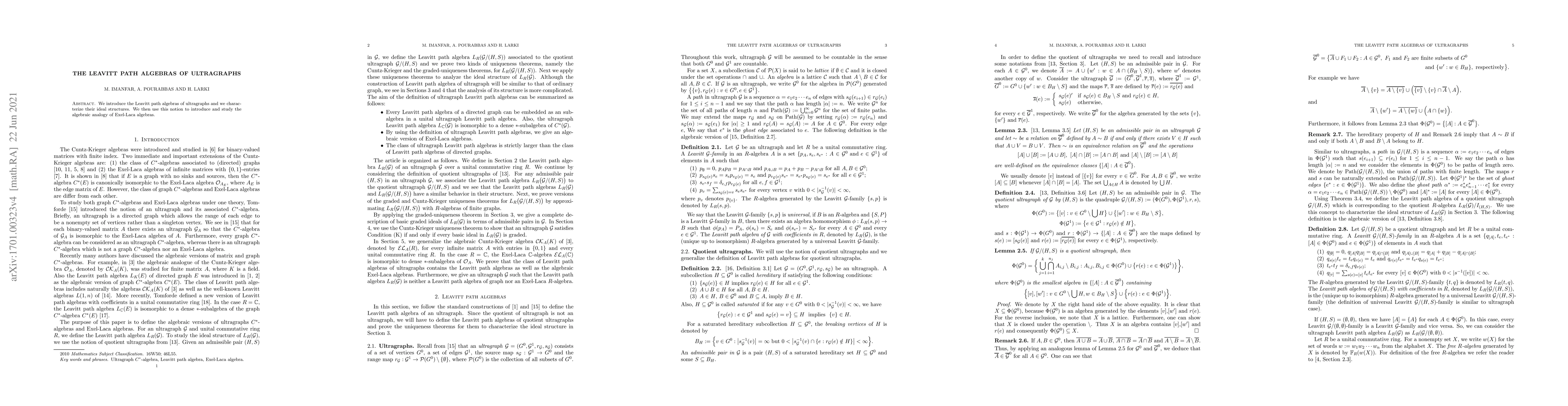 Thumbnail for The Leavitt Path Algebras of Ultragraphs