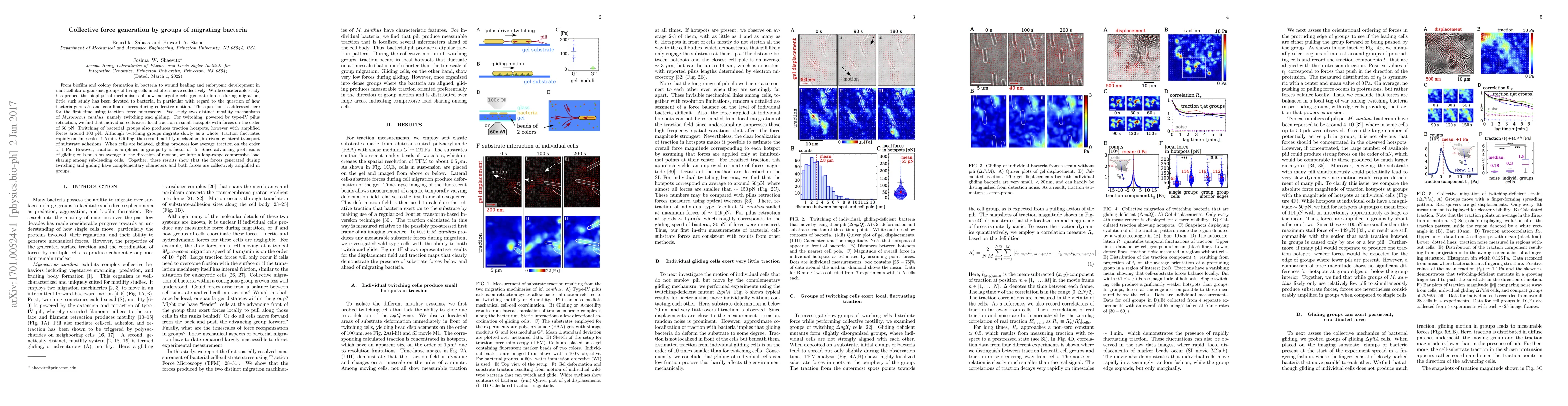Thumbnail for Collective force generation by groups of migrating bacteria
