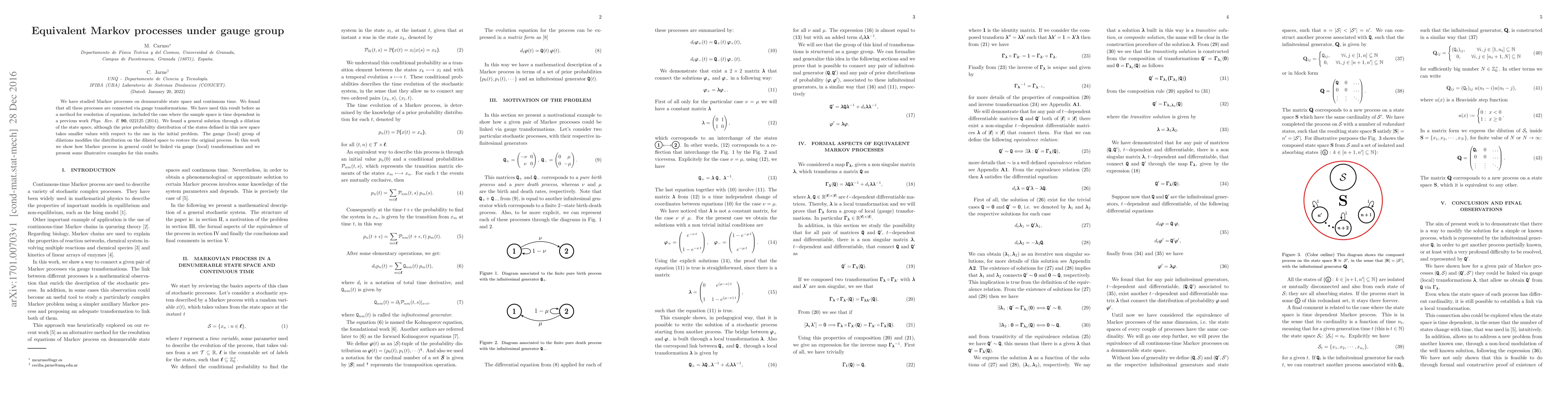 Thumbnail for Equivalent Markov processes under gauge group