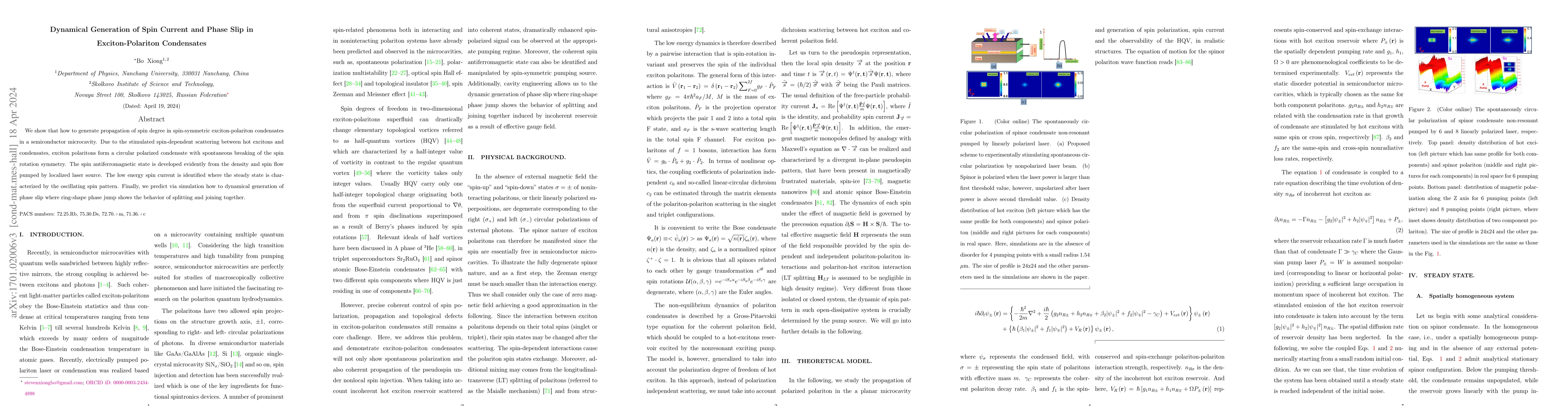 Thumbnail for Dynamical Generation of Spin Current and Phase Slip in Exciton-Polariton
  Condensates