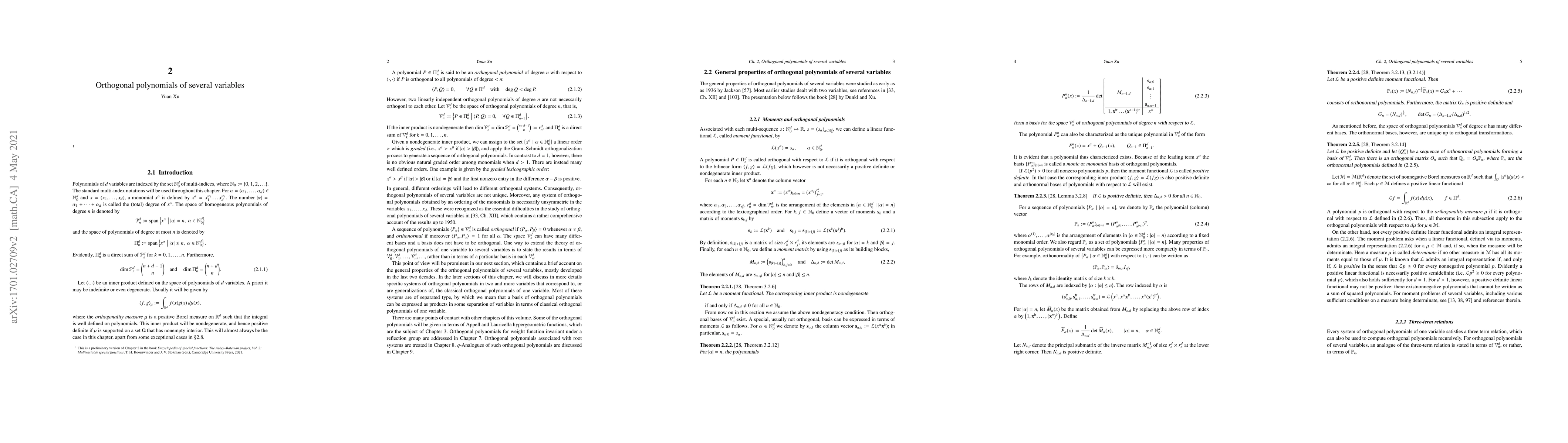 Thumbnail for Orthogonal polynomials of several variables
