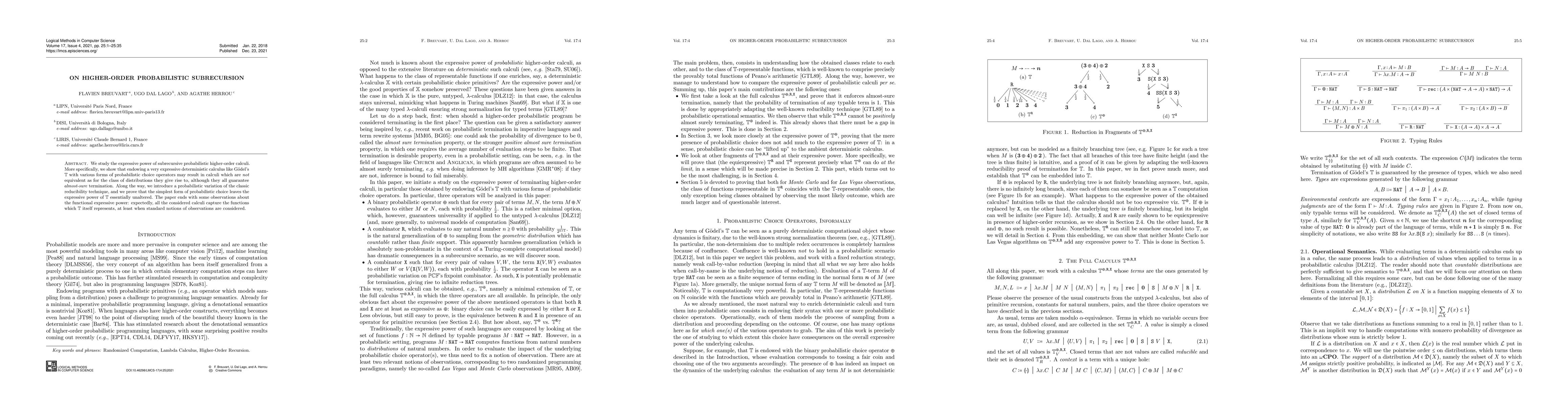Thumbnail for On Higher-Order Probabilistic Subrecursion