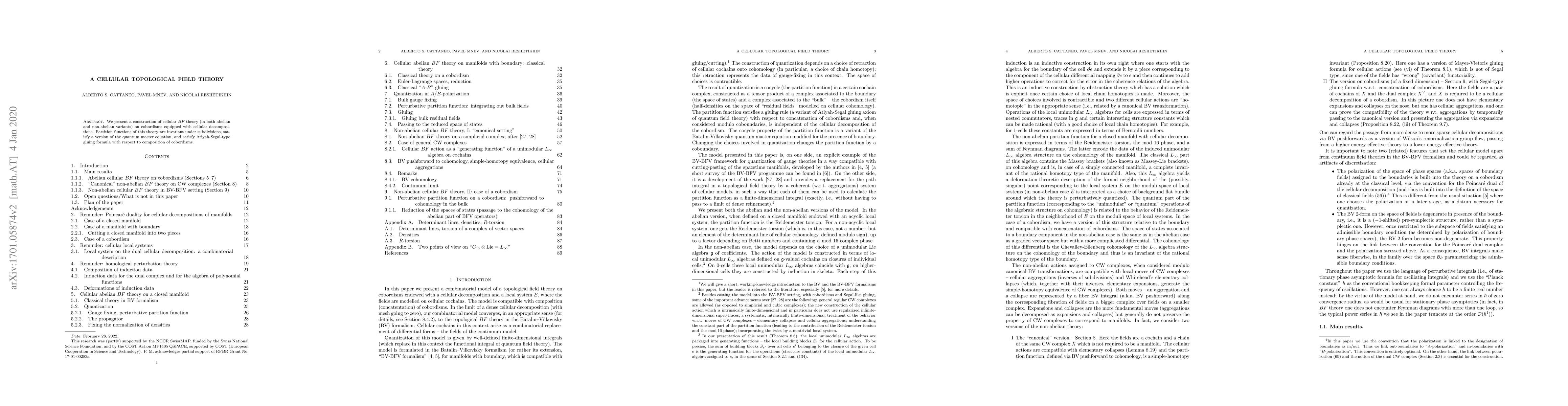 Thumbnail for A cellular topological field theory