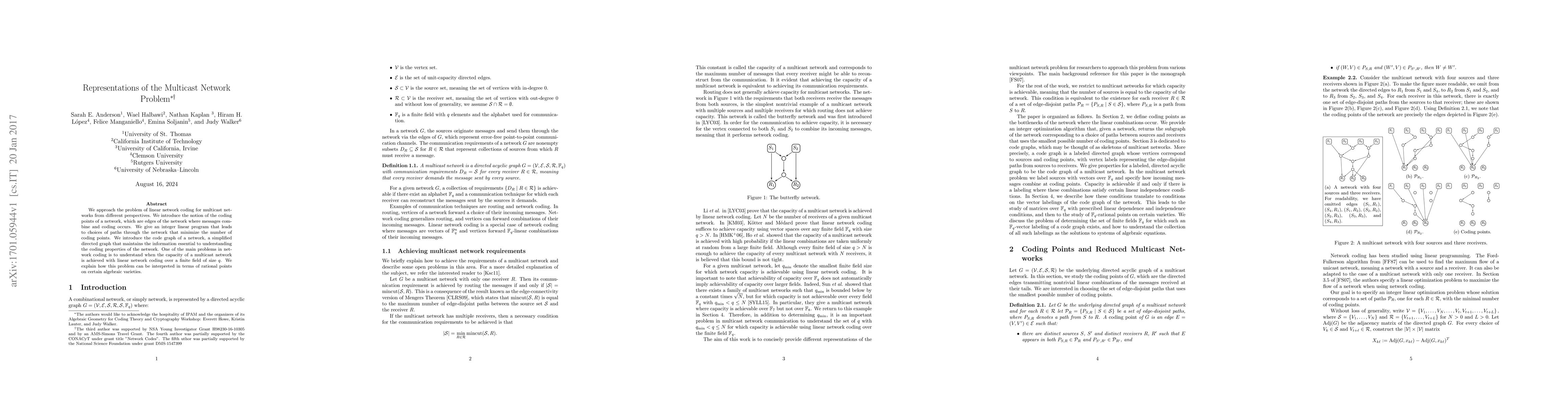 Thumbnail for Representations of the Multicast Network Problem