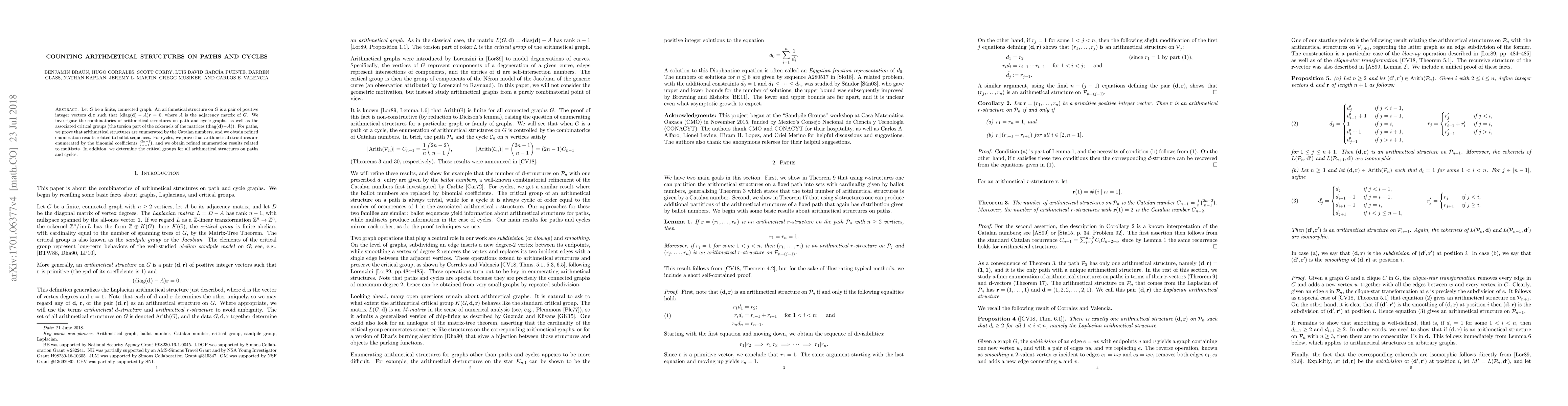Thumbnail for Counting Arithmetical Structures on Paths and Cycles