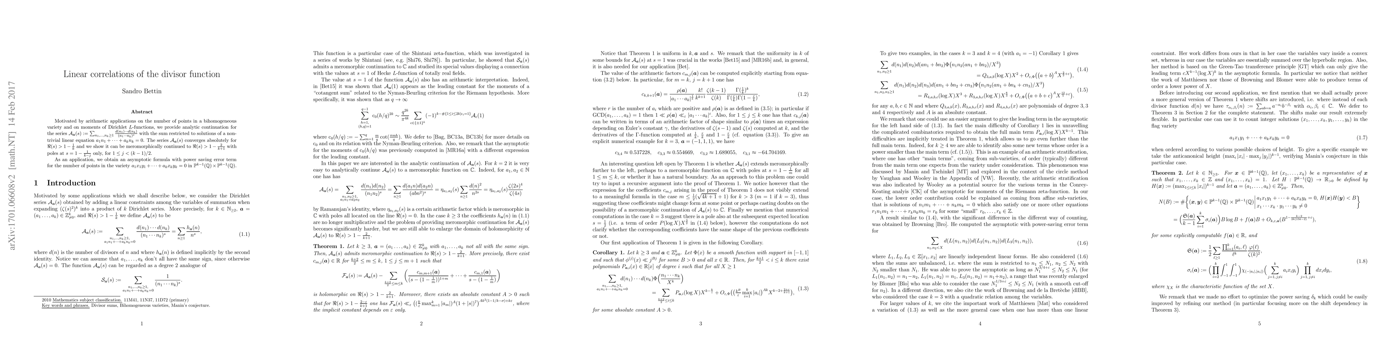 Thumbnail for Linear correlations of the divisor function