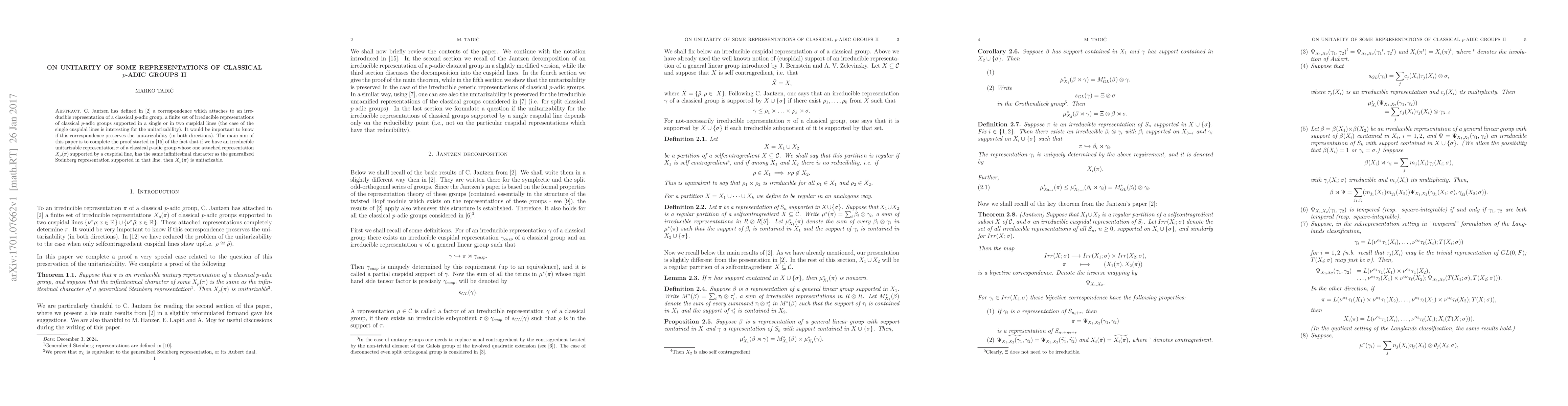 Thumbnail for On unitarity of some representations of classical p-adic groups II