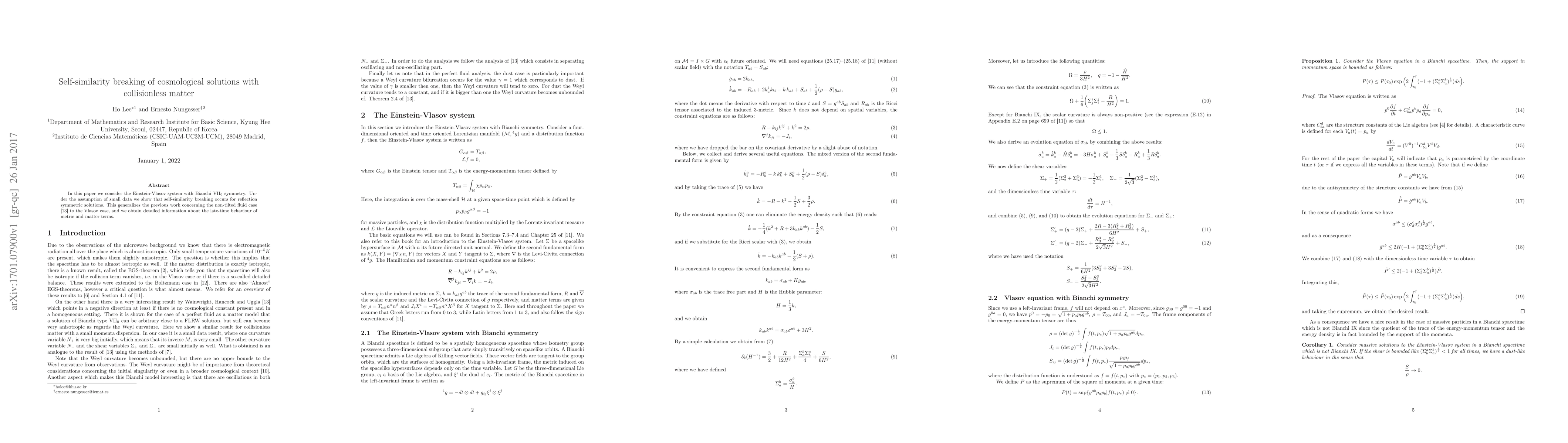 Thumbnail for Self-similarity breaking of cosmological solutions with collisionless
  matter
