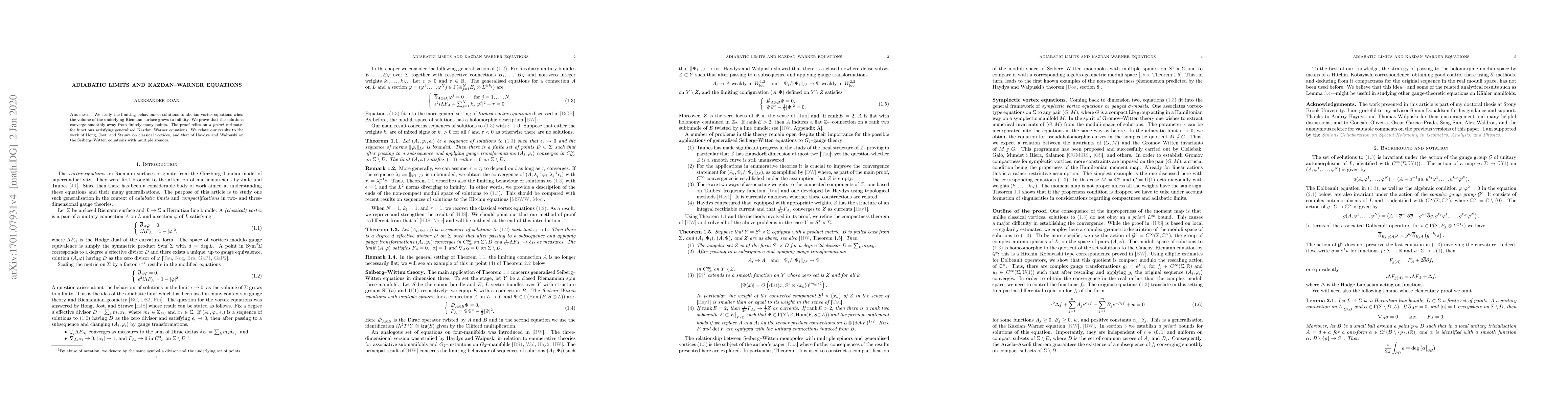 Thumbnail for Adiabatic limits and Kazdan-Warner equations