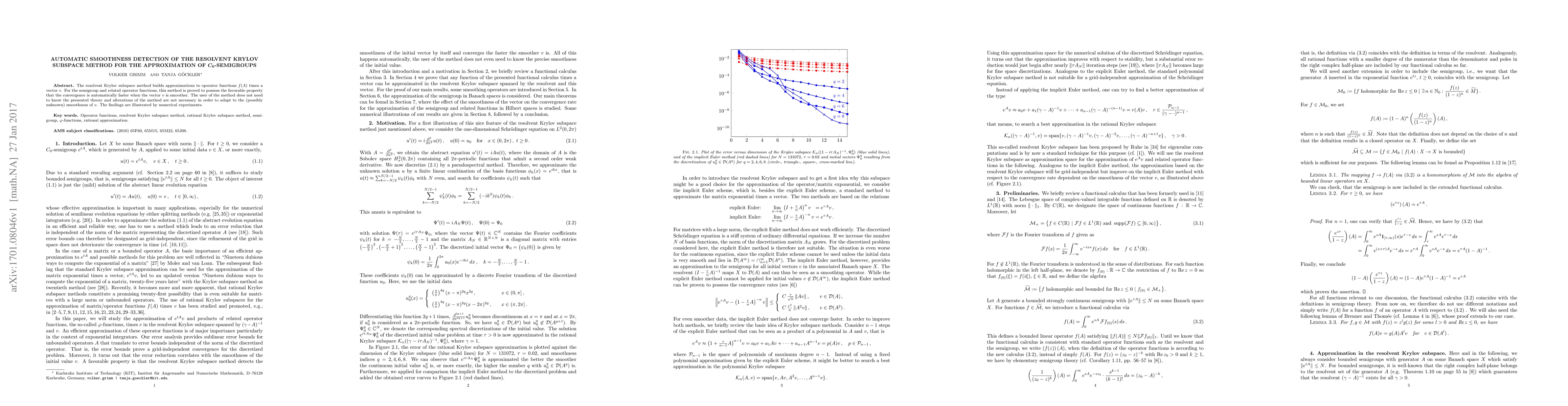 Thumbnail for Automatic smoothness detection of the resolvent Krylov subspace method
  for the approximation of $C_0$-semigroups