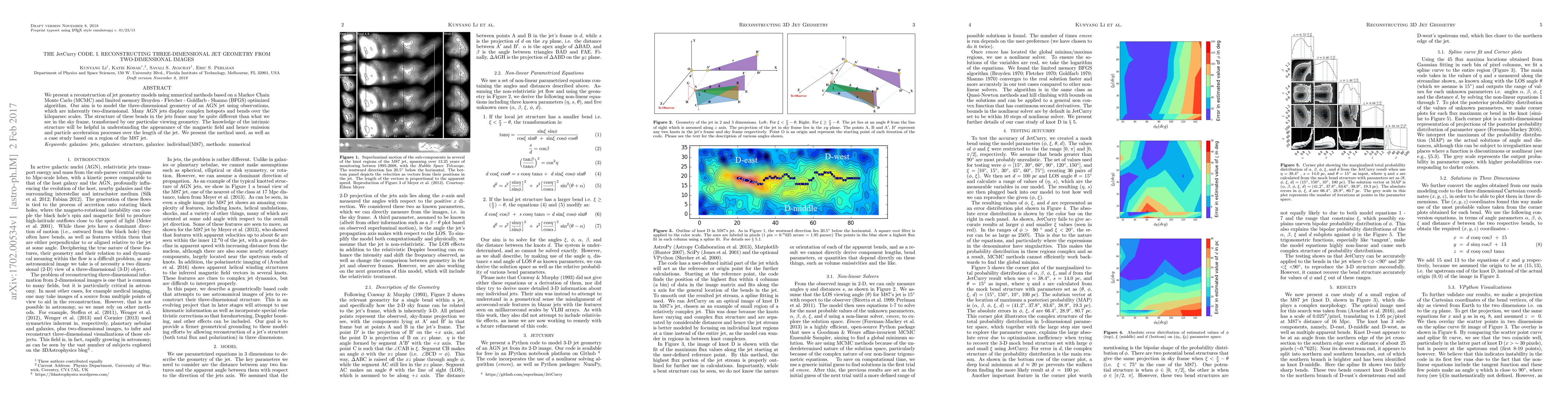 Thumbnail for The JetCurry Code. I. Reconstructing Three-Dimensional Jet Geometry from
  Two-Dimensional images