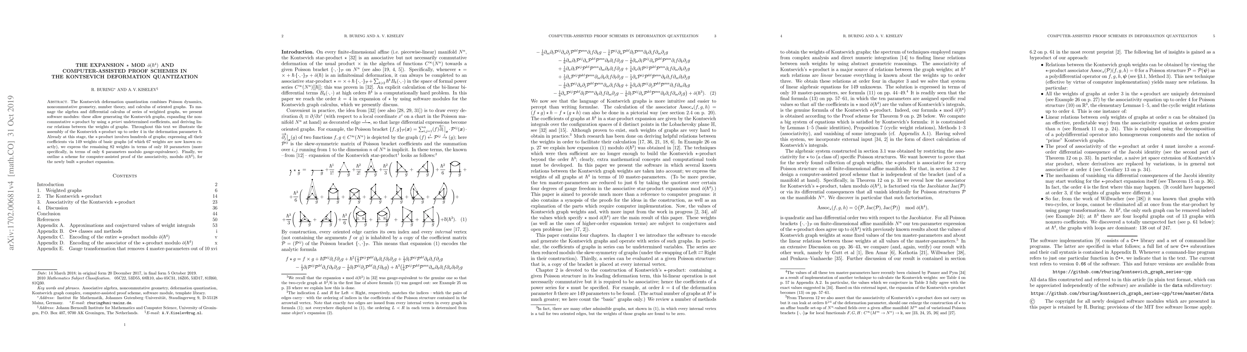 Thumbnail for The expansion $\star$ mod $\bar{o}(\hbar^4)$ and computer-assisted proof
  schemes in the Kontsevich deformation quantization