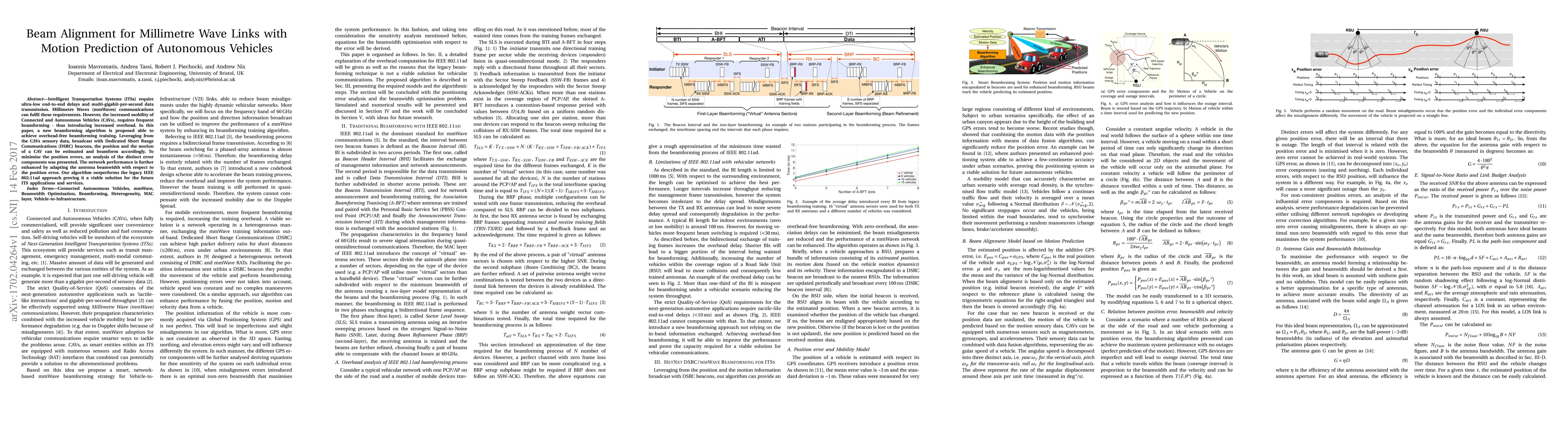 Thumbnail for Beam Alignment for Millimetre Wave Links with Motion Prediction of
  Autonomous Vehicles
