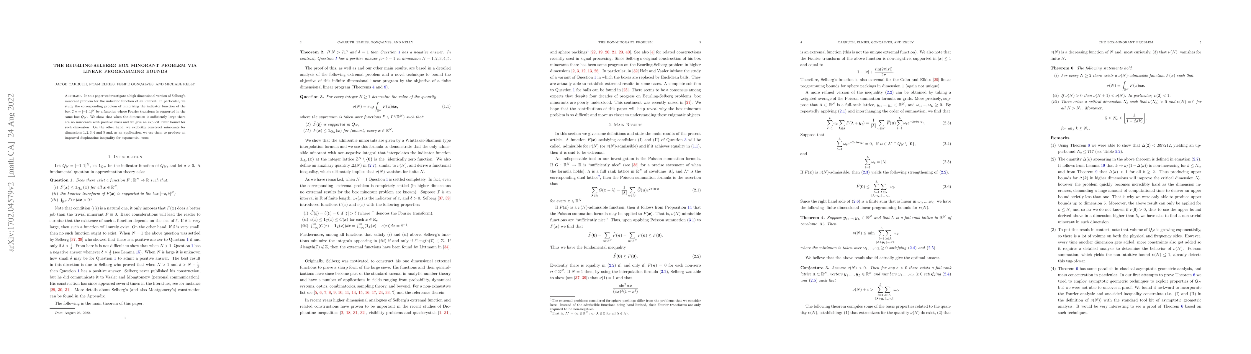 Thumbnail for The Beurling-Selberg Box Minorant Problem via Linear Programming Bounds