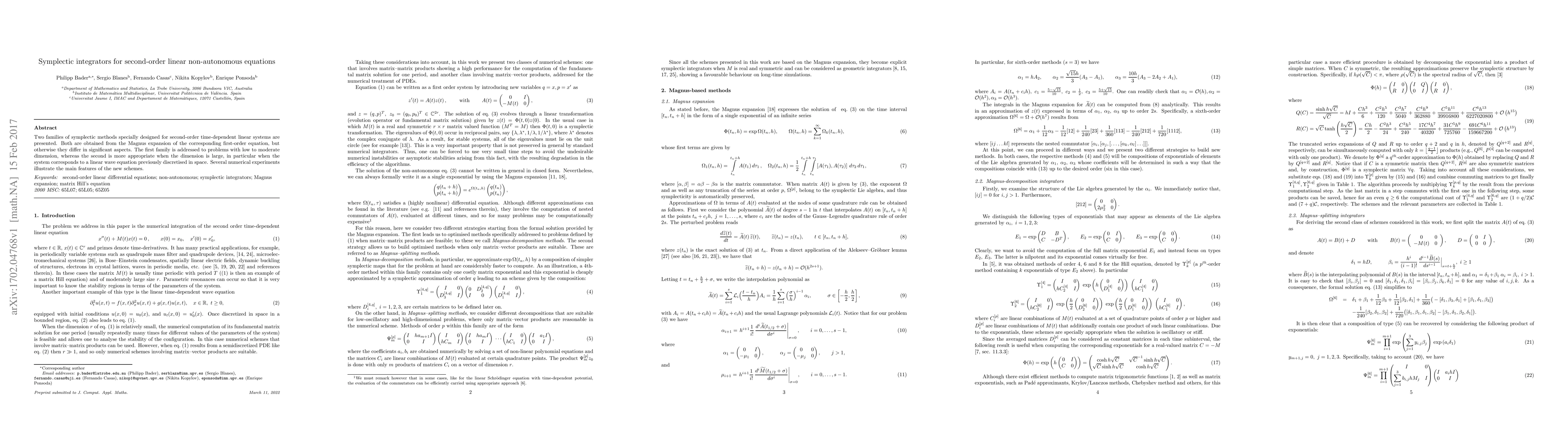 Thumbnail for Symplectic integrators for second-order linear non-autonomous equations