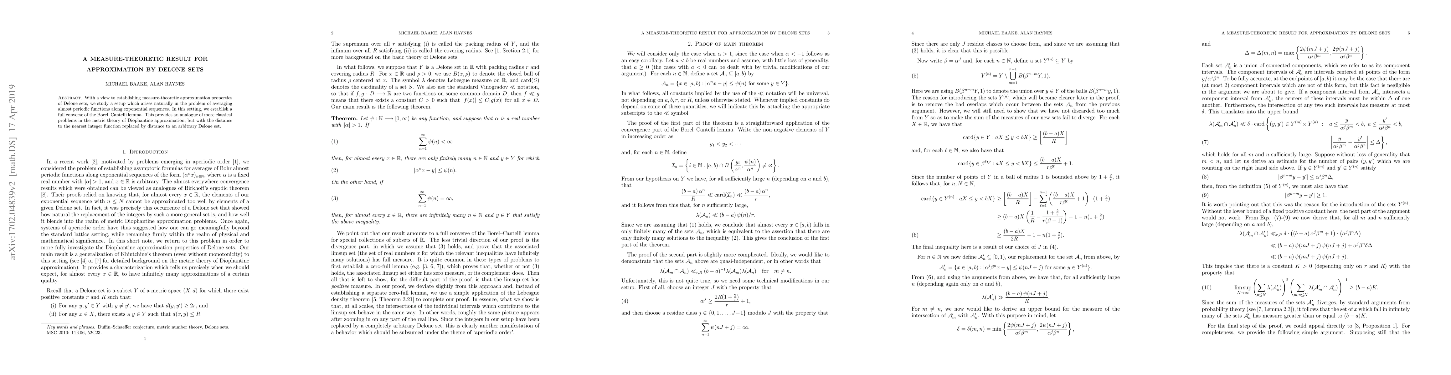 Thumbnail for A measure theoretic result for approximation by Delone sets