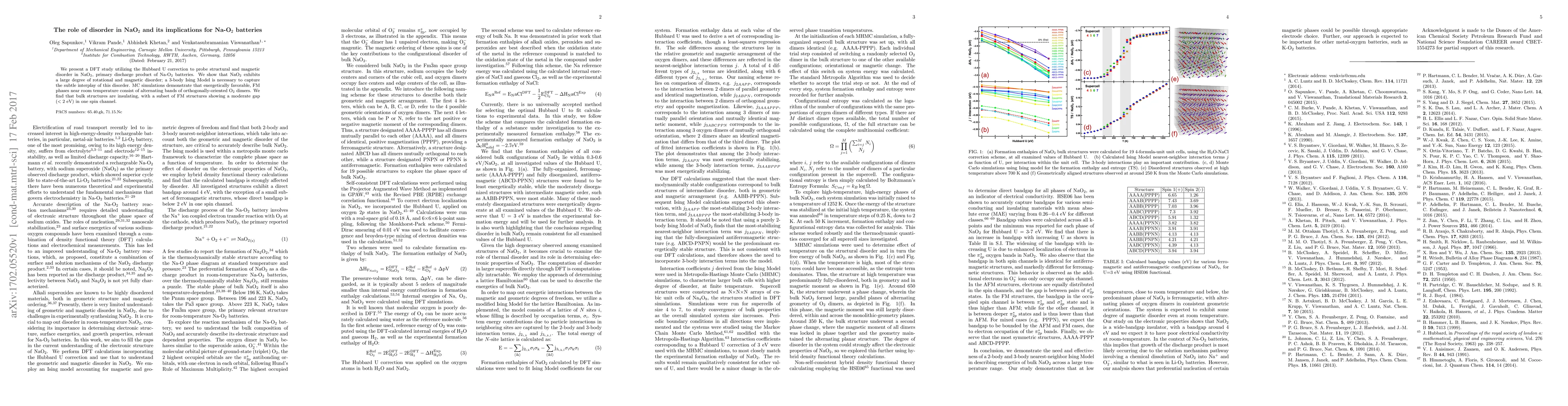 Thumbnail for The role of disorder in NaO$_2$ and its implications for Na-O$_2$
  batteries