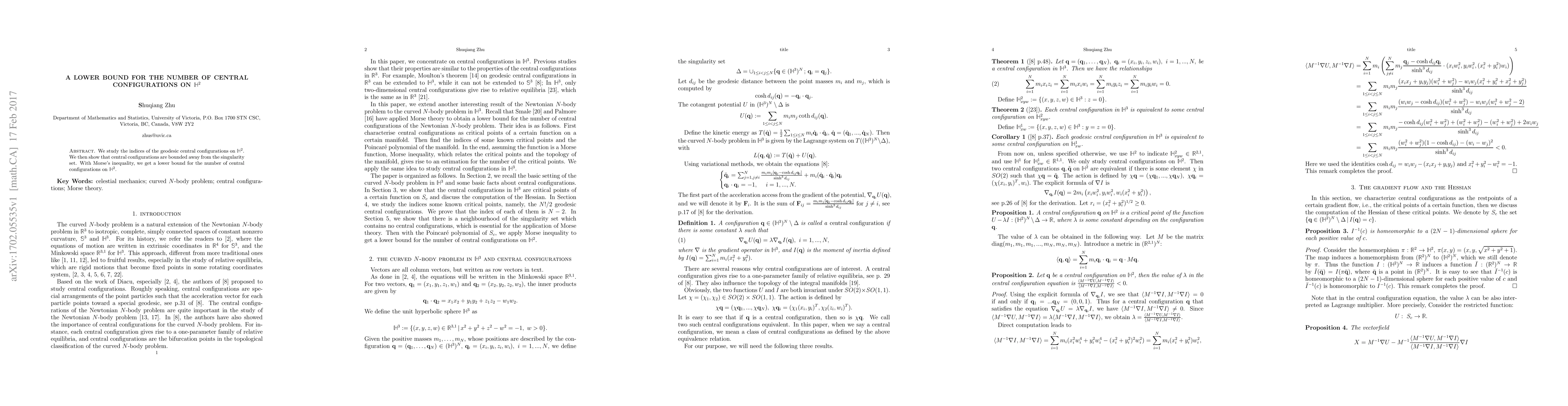 Thumbnail for A Lower Bound for the Number of Central Configurations on H^2