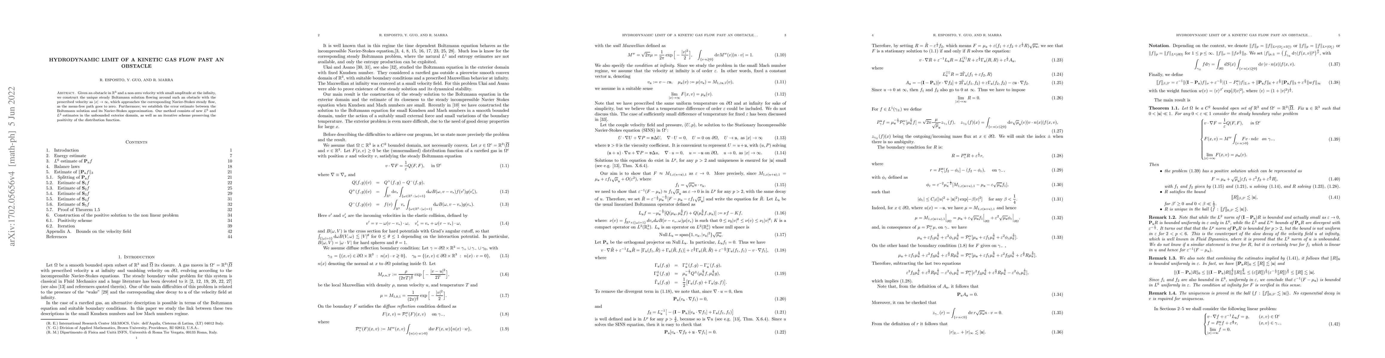 Thumbnail for Hydrodynamic Limit of a Kinetic Gas Flow Past an Obstacle