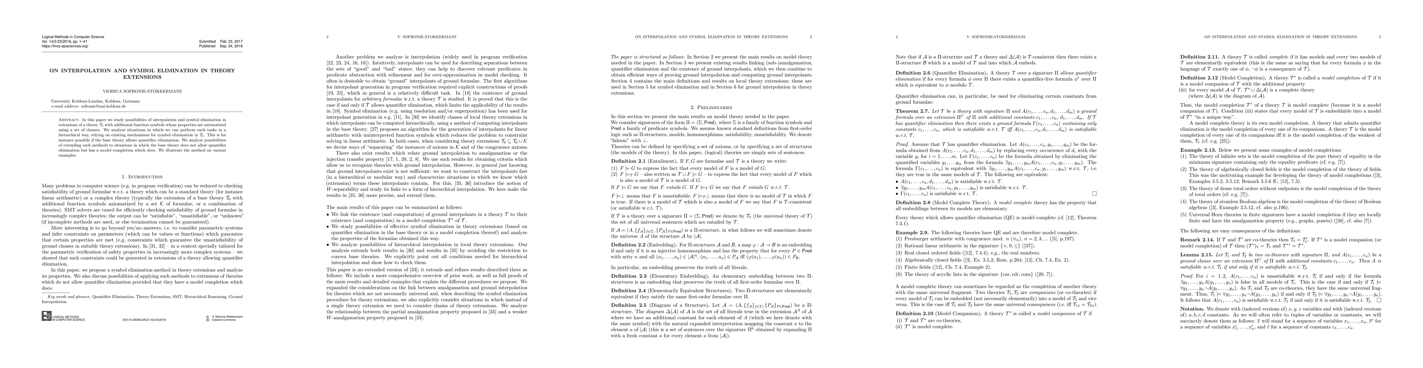 Thumbnail for On Interpolation and Symbol Elimination in Theory Extensions