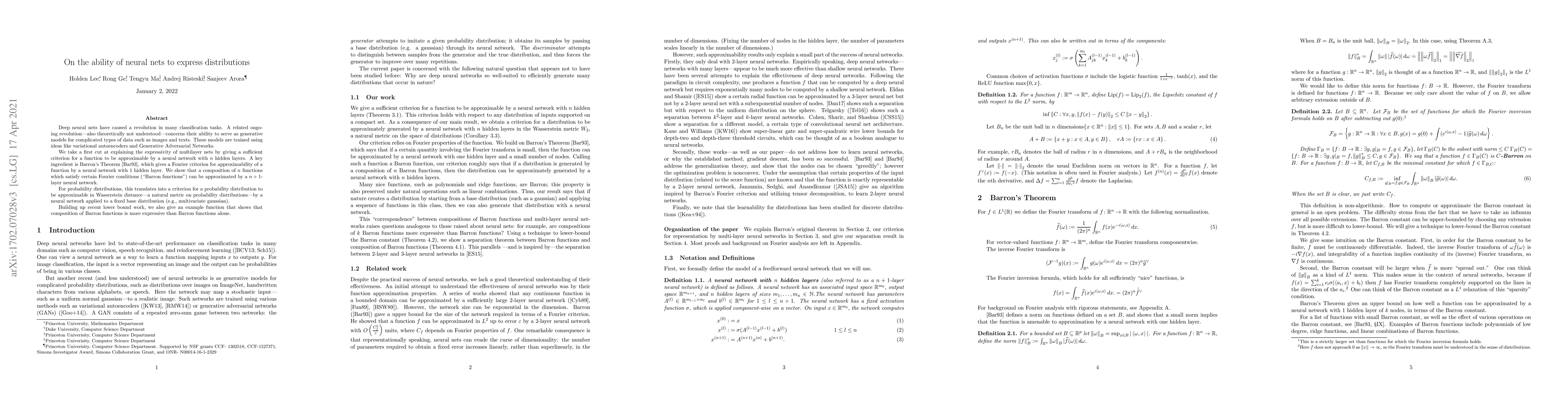 Thumbnail for On the ability of neural nets to express distributions